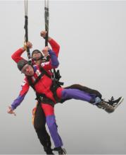 Photograph: James falling and looking nervous!